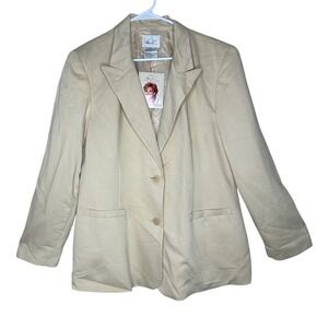 Kathie Lee Collection NWT 90s Blazer Size 14 Tan Spring Career‎ Business Jacket